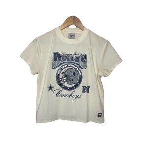 NFL Pacsun Dallas Cowboys Cream Women's Medium  Babydoll T-shirt Flaw